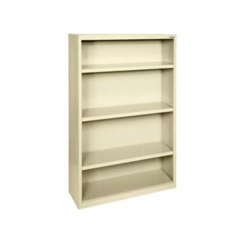 yellow bookcase with 3 shelves